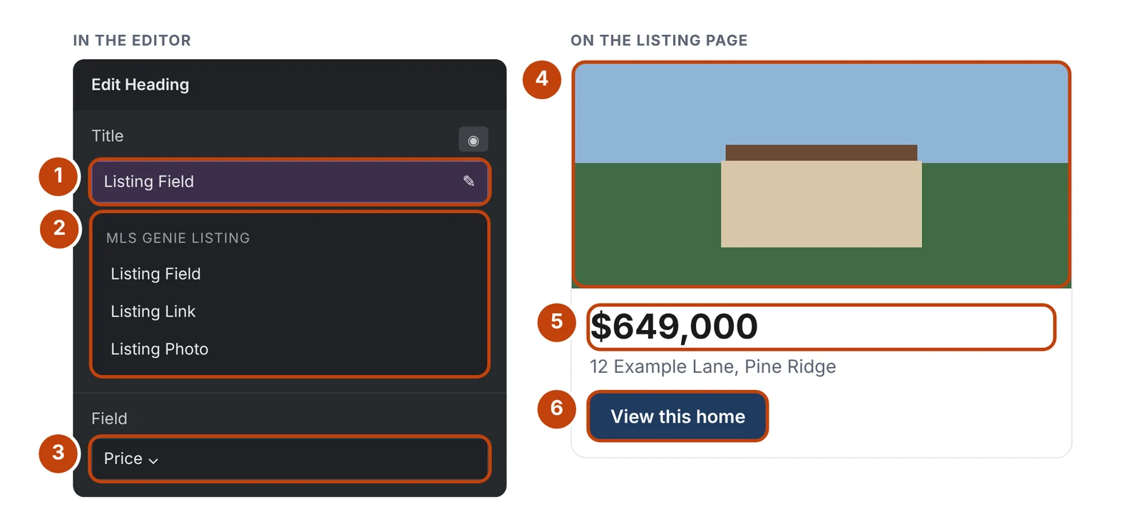 Listing tags in the Elementor editor and on a listing page