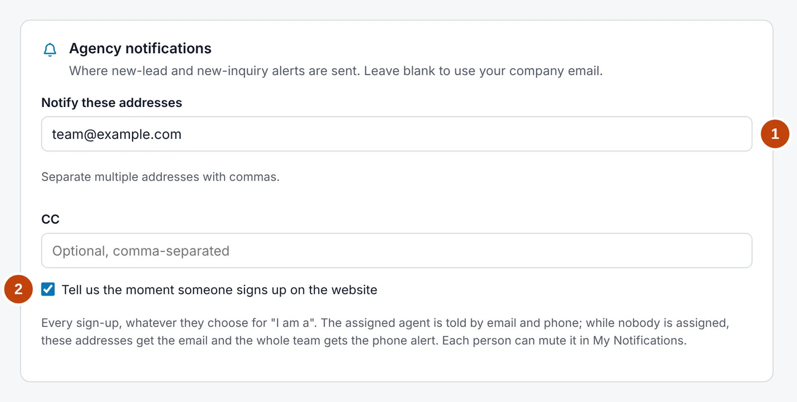 The sign-up alert switch in Settings, Notifications